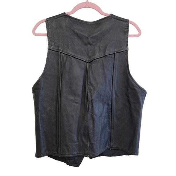 Authentic Vintage Black Leather Vest - Picture 2 of 13
